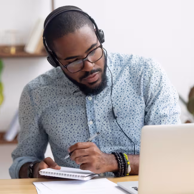 Virtual Training Participant Taking Notes