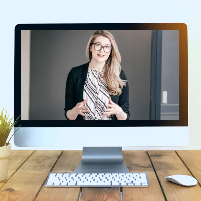 Online Training Instructor Speaking on a Computer Screen