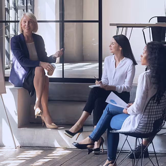 Woman leading a casual business meeting