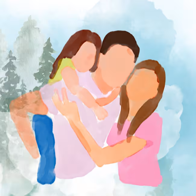 Graphic image of a family