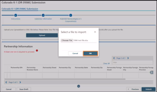 Screenshot of Step 4: Select a file to import