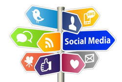 Street post with social media icons ``2